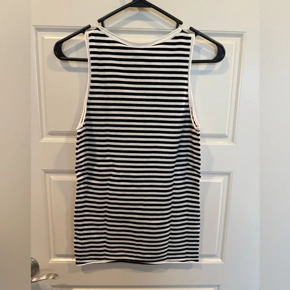 Splendid x Cella Jane Black & Snow Stripe Sweater Tank NWT Size Small - Picture 4 of 8